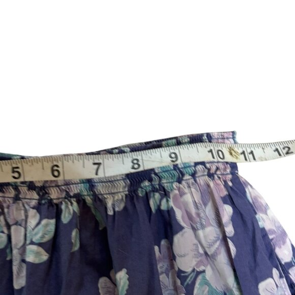 Vintage Laura Ashley 80's 100% Cotton Purple Floral Midi Skirt - Picture 8 of 9